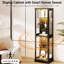 Vitrine moderne en verre avec éclairage à DEL 3 couleurs, capteur de mouvement intelligent, verre trempé et portes verrouillables pour le salon, la chambre à coucher, la salle à manger et la salle de jeux