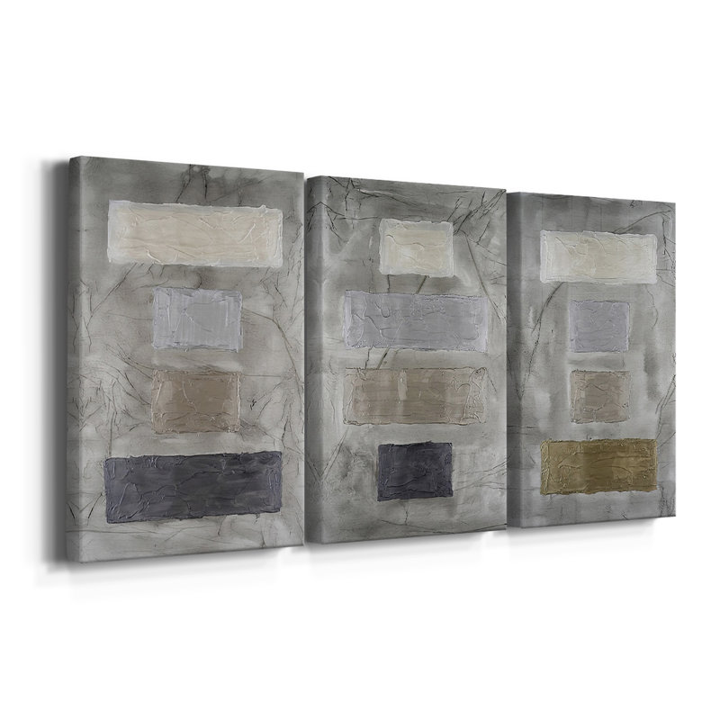 Métalliques métalliques I - Toile tendue sur mesure avec châssis - 3 pièces