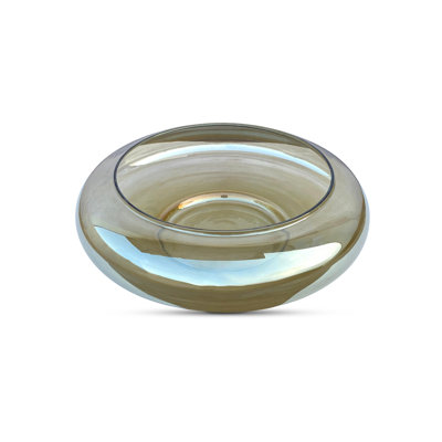 Grand bol en verre polene brun fumé