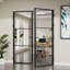 Portes intérieures doubles à 3 panneaux en verre clair, 60 po x 80 po, portes françaises en aluminium noir mat pour salon et salle à manger-136026385