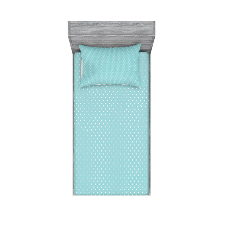Microfiber Polka Dots Sheet Set, Twin Sheet Set with Fitted Sheet