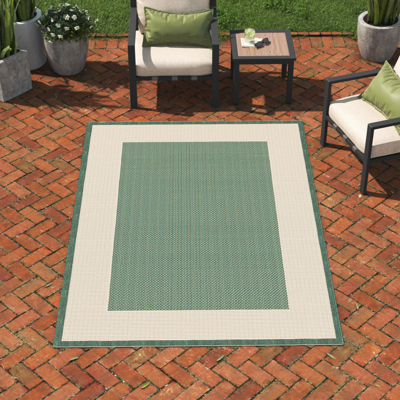 Ronnay Performance Solid Color Indoor/Outdoor Area Rug, Rectangle 5'3" x 7'7"