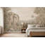 Papier peint mural rétro avec motif floral pastel, paysage méditerranéen amovible-129446744-129446747
