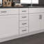 Meuble bas de cuisine à 4 tiroirs, à assembler soi-même, 61 cm de profondeur x 30,5 cm de largeur x 88 cm de hauteur, blanc-118486878