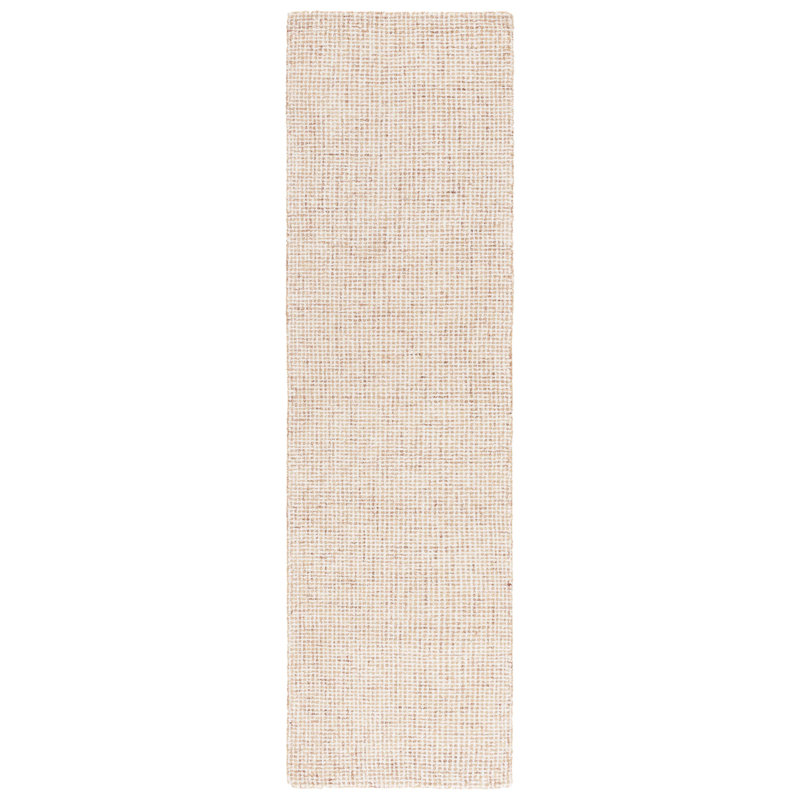 Martha Stewart Hand Tufted Wool Cotton Rug in Rust/Ivory, Runner 2'3" x 8'