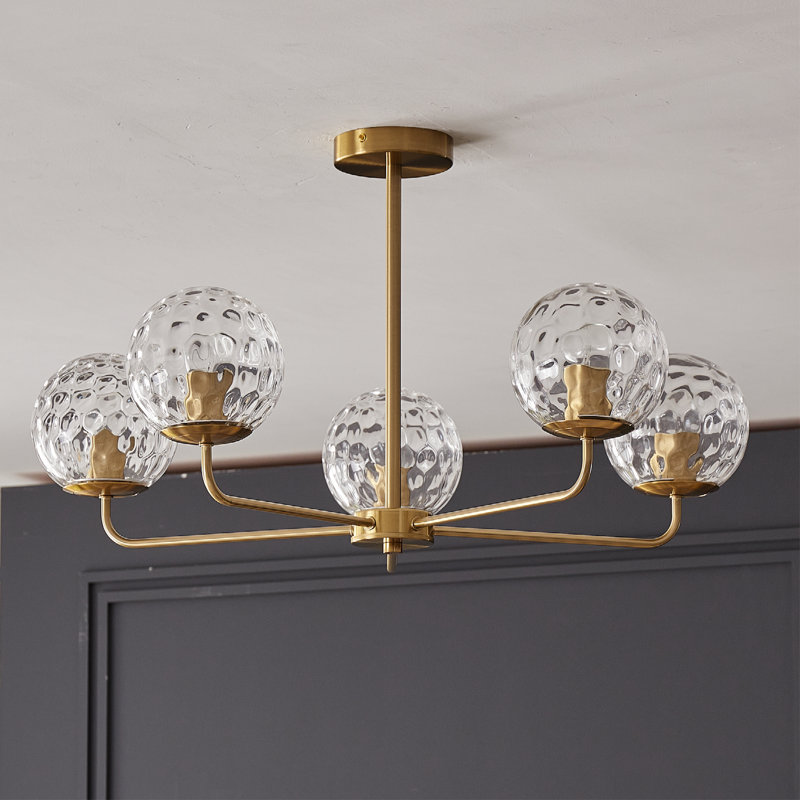 Moonya Glass Semi Flush Mount
