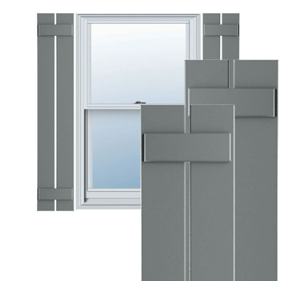 True Fit PVC Two Board Spaced Board-n-Batten Shutters
