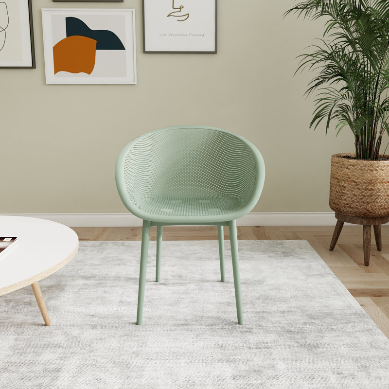 Ensemble de 2 chaises longues modernes - plastique PP intérieur / extérieur toutes saisons, Vert