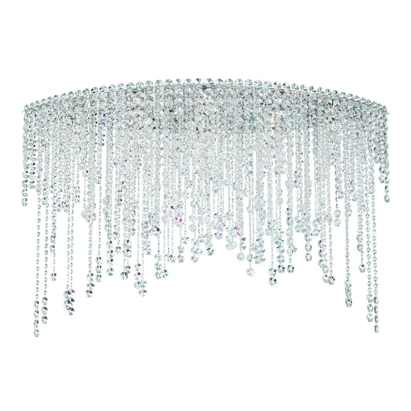 Chantant 8 - Light Flush Mount, Heritage Handcut Crystal Clear, 27.5" H x 43" W x 22" D