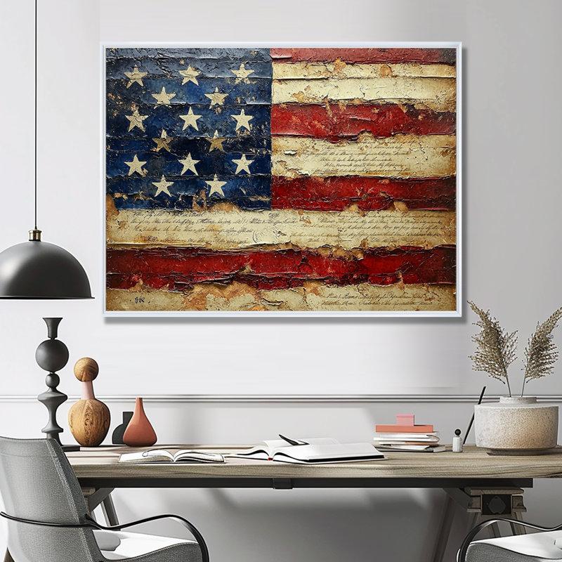 Kymar - USA Patriotist, impressions encadrées, H 16 po x l 32 po, Blanc, Floater Framed
