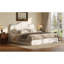 Lit plateforme rembourré Queen Size, beige
