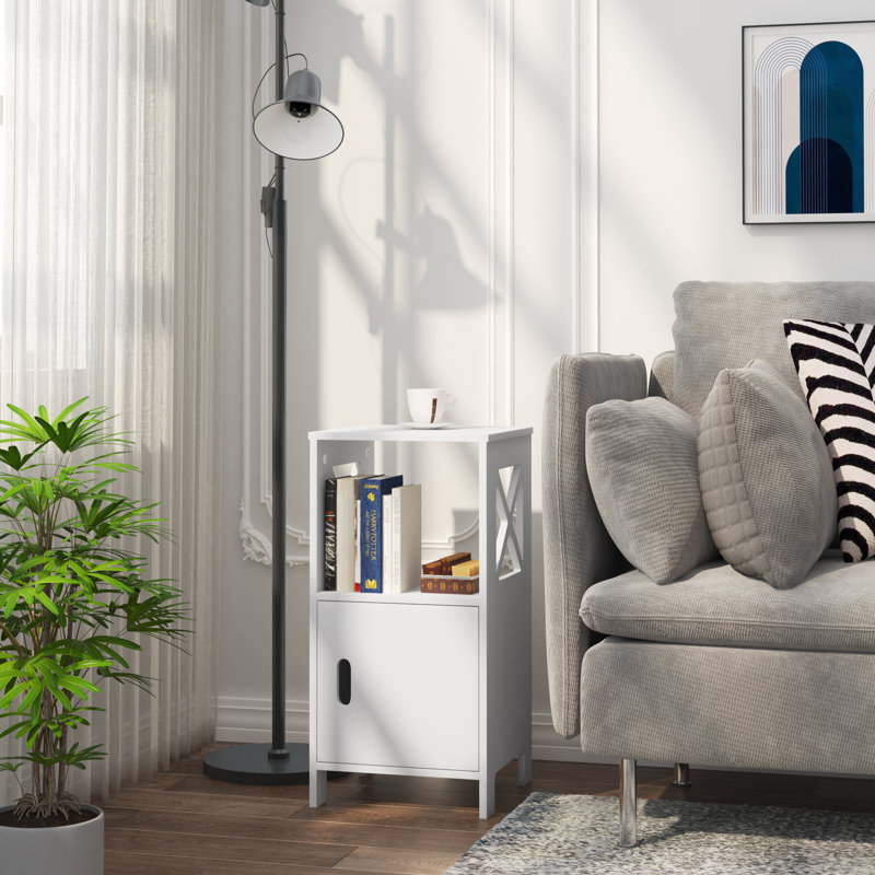 Evelin 30cm W Bedside Table, White