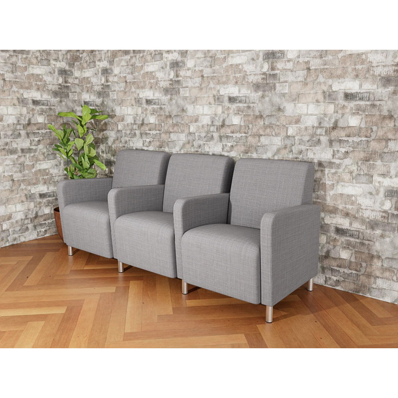 Sièges tandem Ravenna, Acier brossé, Gris chambray