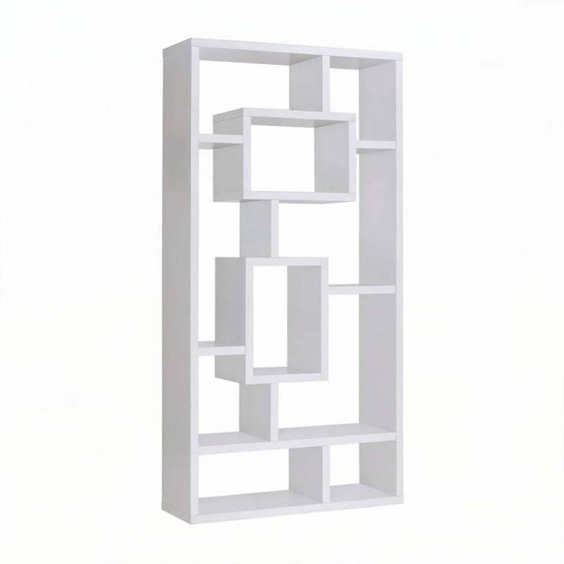 Bibliothèque rectangulaire à 10 tablettes, Blanc