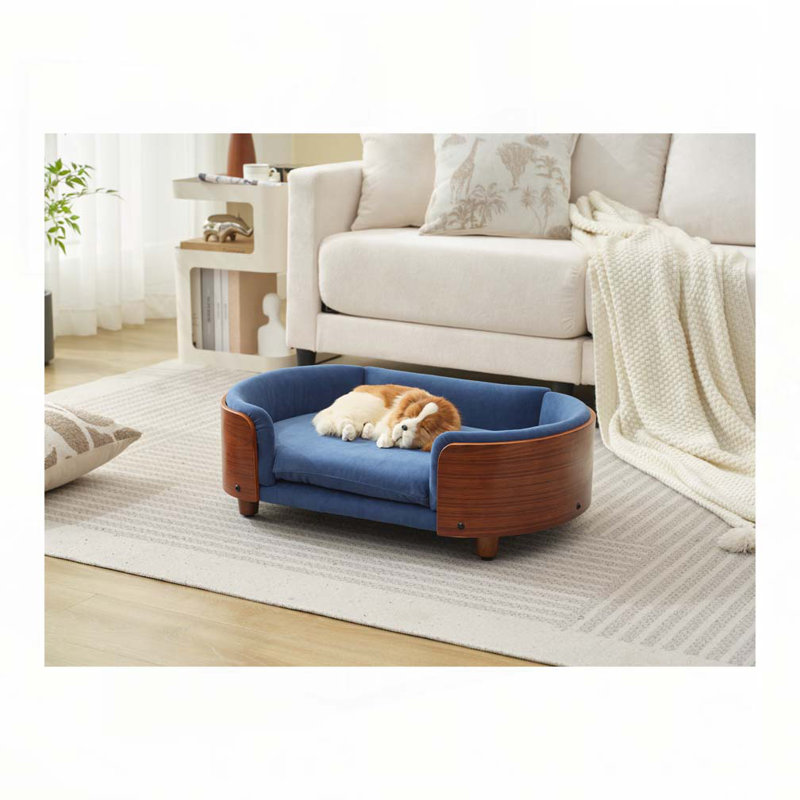 Inira Orthopedic Pet Bed, 30.7" W x 20.08" D x 9.85" H, Dark Blue/Brown