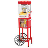 Nostalgia Vintage 2.5-Ounce Professional Kettle Popcorn and Concession Cart, 45 Inches Tall, Makes 10 Cups of Popcorn, Kernel Measuring Cup, Oil Measuring Spoon and Metal Scoop