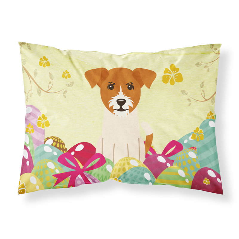 Taie d’oreiller œufs de pâques, Jack Russell terrier
