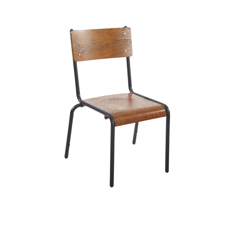 Nash Metal Frame Stacking Side Chair, Black