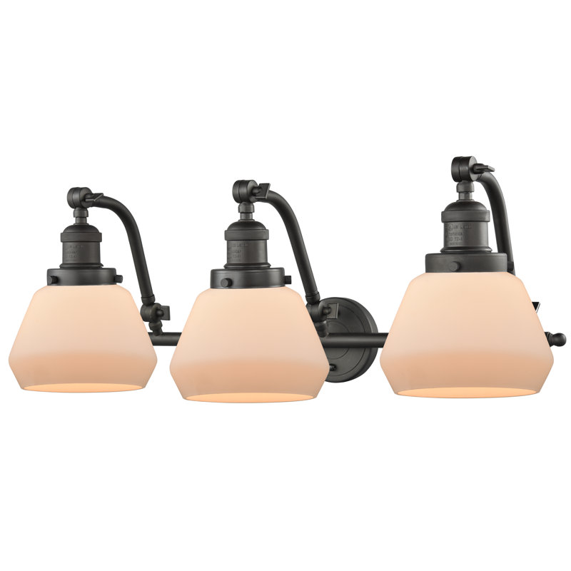 Éclairage pour salle de bain 3 lumières à intensité variable Keefe, Bronze huilé, Ampoule DEL 6 watts Vinage, Transparent