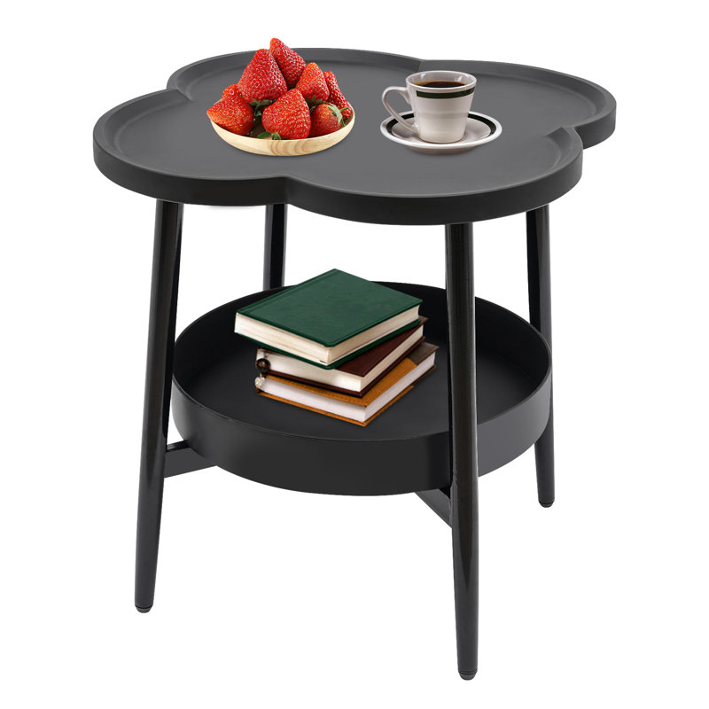 Table de bout ronde à 4 niveaux avec table d'appoint à 4 niveaux Clover