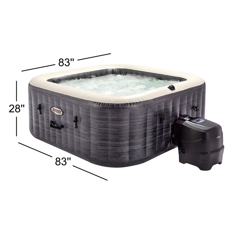 Intex 120 Volt 140 - Jet Plastic Square Inflatable Hot Tub in Gray
