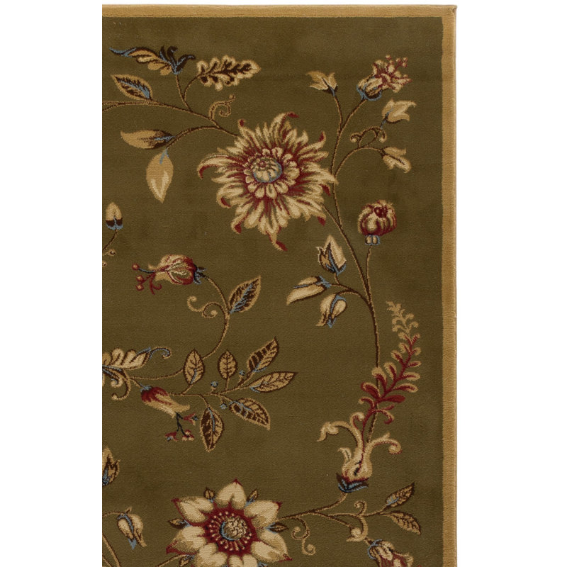 Tapis à motif floral Carolane, Tapis de couloir 2 pi 3 po x 16 pi