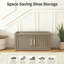 two Door Entryway Shoe Storage Cabinet with Removable Shelves, Weatherproof Resin Storage Bench-321941663