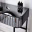 Console grise à miroir de 39 po avec base en acier inoxydable et 2 tiroirs - polyvalente pour le bureau de la chambre à coucher, nombreuses options de rangement, base de coiffeuse, gris. Pinceaux à maquillage. Élégant bureau. Matériaux.-1212016484