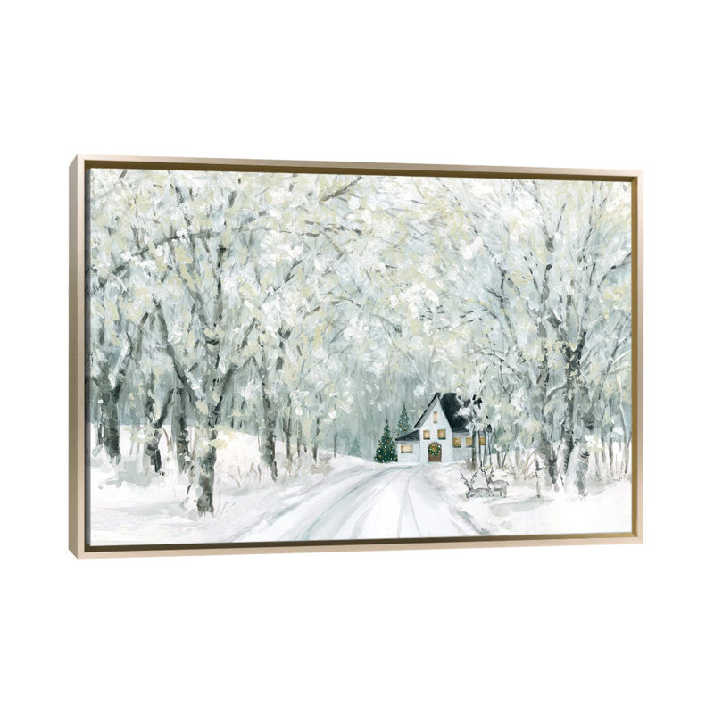Christmas Lane, H 26 po x l 40 po x P 1,5 po, Encadrement champagne