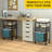 Rolling File Cart With 2 Storage Drawers, Wood & Mesh Hanging Fi...