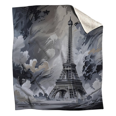 Eiffel Tower Fleece Throw Blanket - Architecture Throws for Sofas or Beds