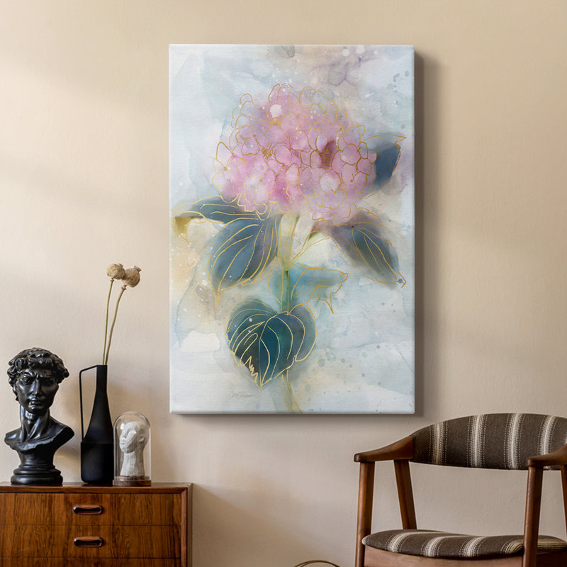 Vitrail hortensia - galerie Cavas sur mesure, H 60 po x l 40 po
