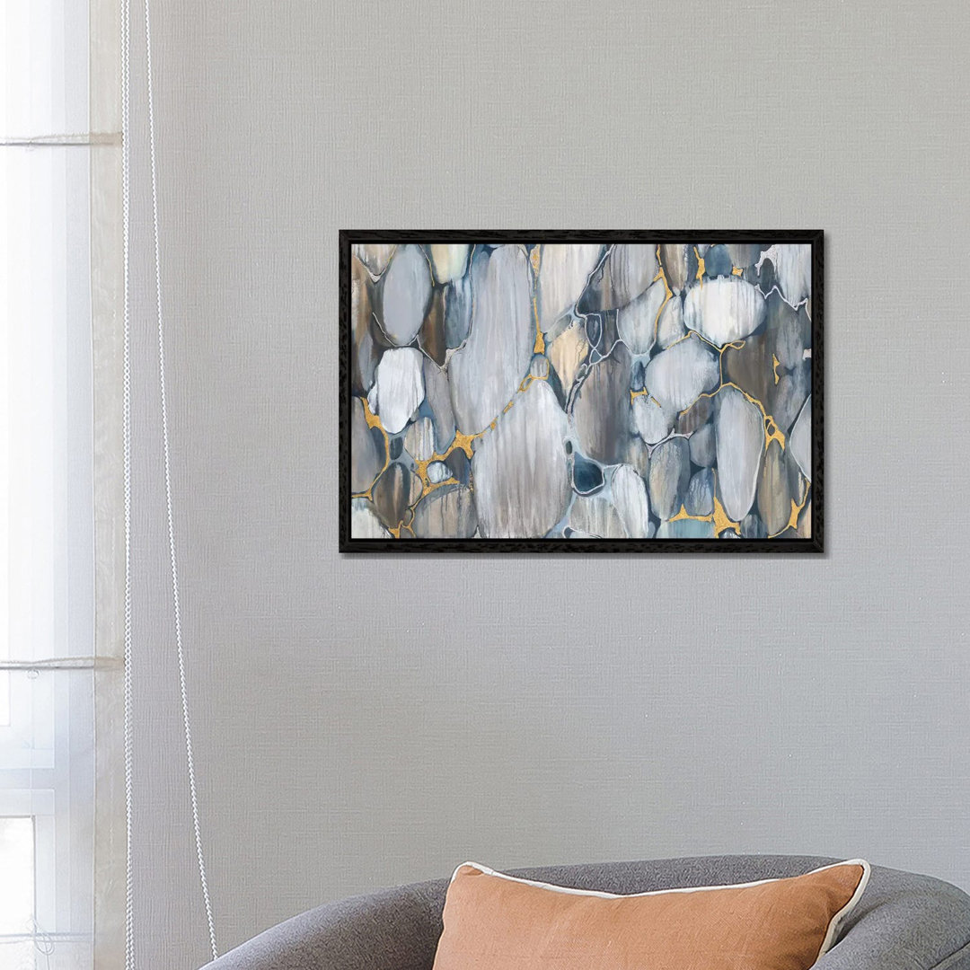 River Rocks von Liz Jardine - Floater Frame Gallery-Wrapped Canvas Giclée auf Leinwand