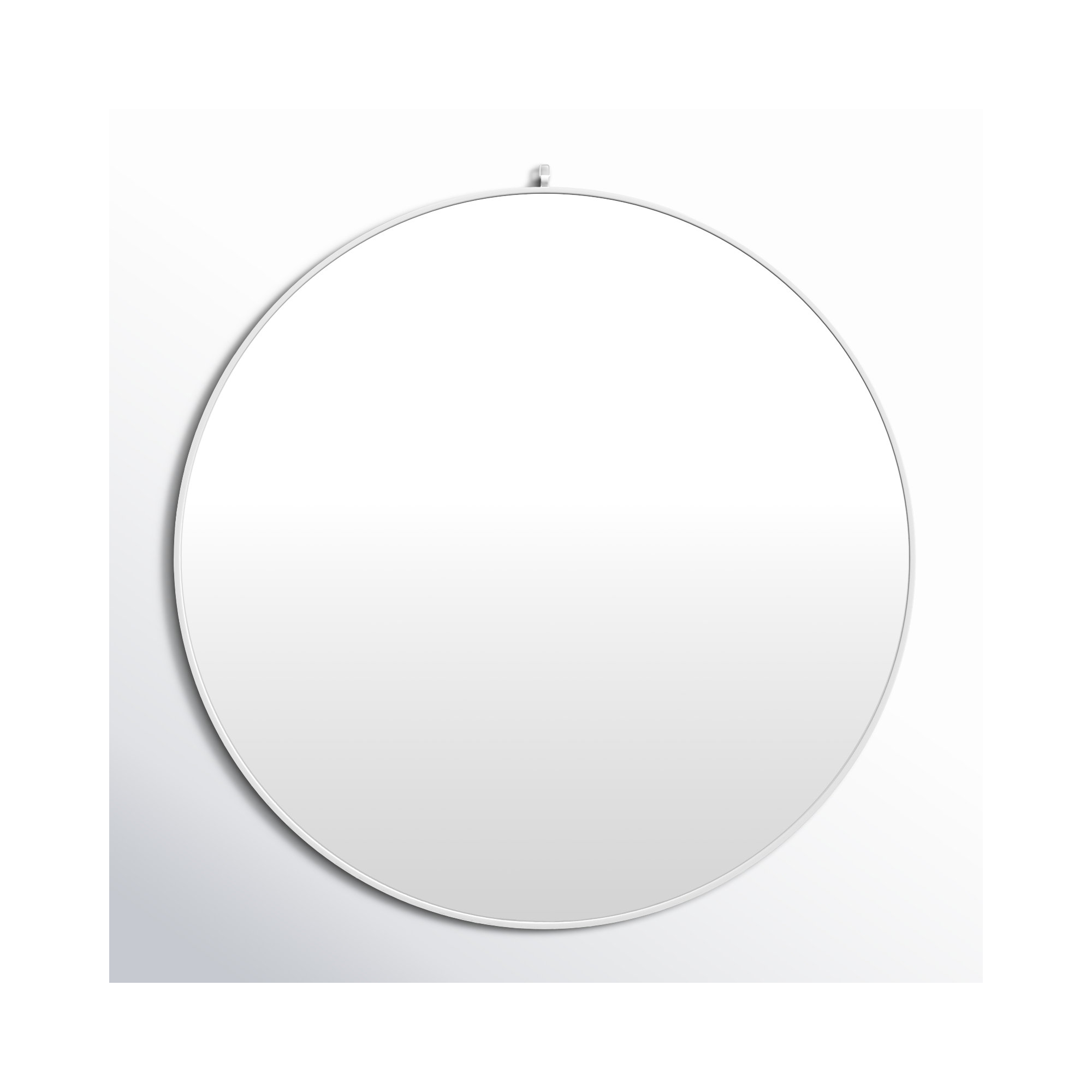 Cassie Metal/Manufactured Wood Round Wall Mirror, White, 39" x 39"
