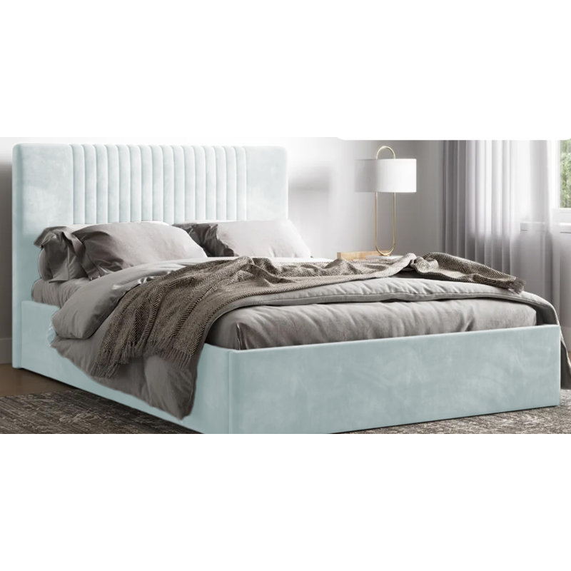 Malmo Upholstered Ottman Storage Bed Frame, Light Grey, Kingsize (5')