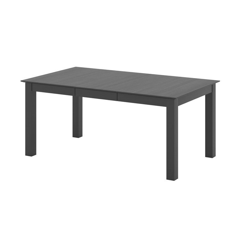 Table de salle à manger extensible en bois de frêne, L 60 po x l 40 po, Noir