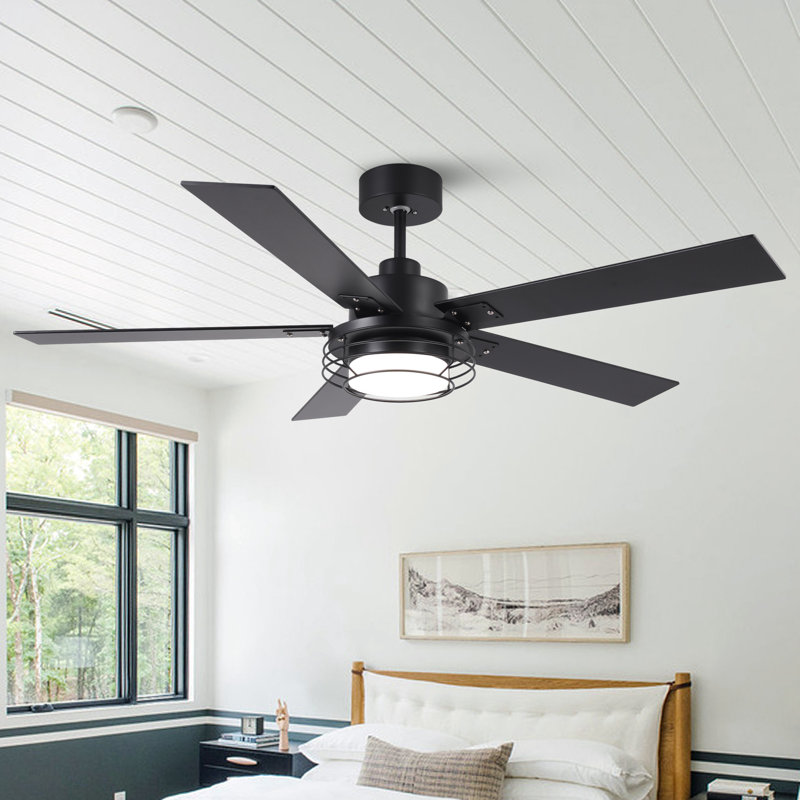 Ventilateur de plafond réversible à pales double face 52 pouces à 6 vitesses avec lumières DEL 3CCT à intensité variable et télécommande