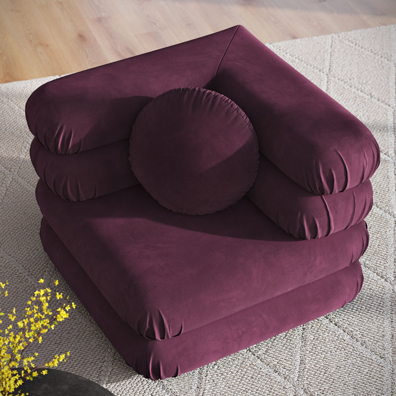 Chaise de coin Jubilee, Velours mûre