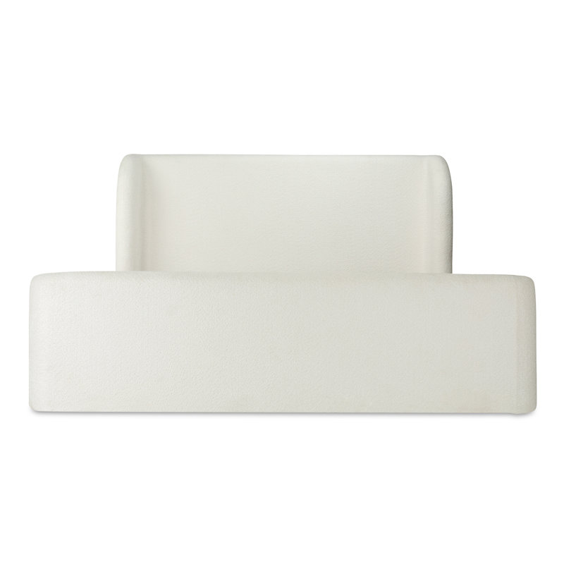 SOPHIA Upholstered Wingback Storage Bed, Queen, Cream Boucle