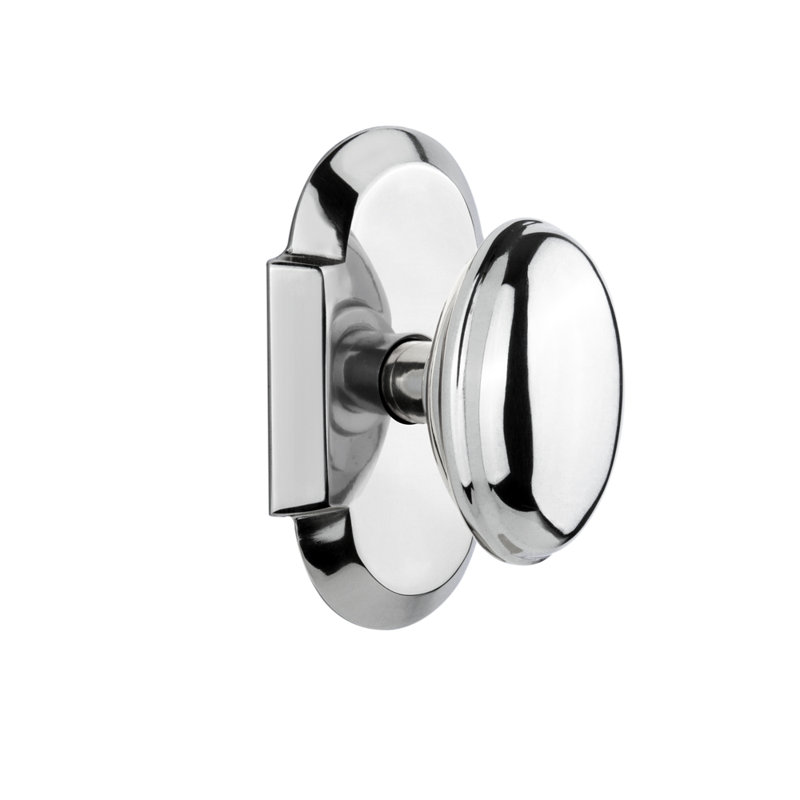 Cottage Plate with Homestead Door Knob, 2-3/8", Bright Chrome
