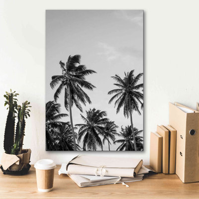 " Palms In Grey " by Design Fabrikken Painting Print