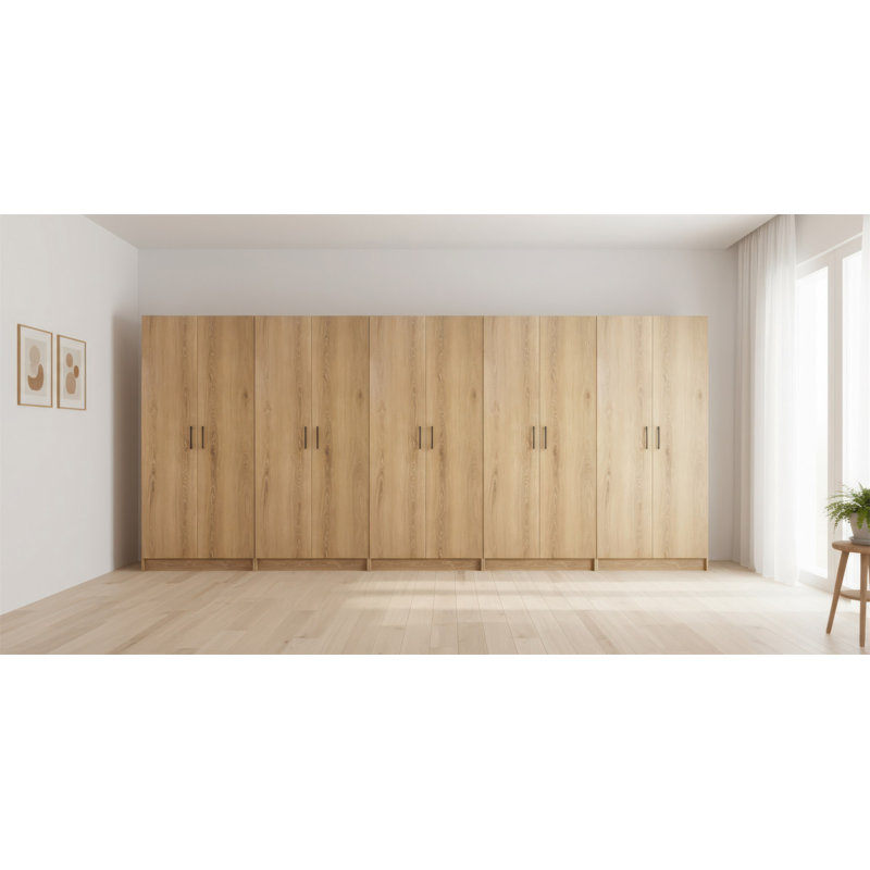 Modex Oak Multi-Purpose Utility Storage Cabinet (5-Piece Set), Natural