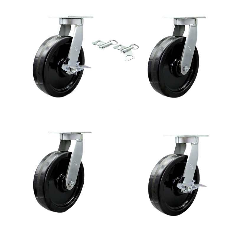 4 Piece Heavy Duty Phenolic Caster Set