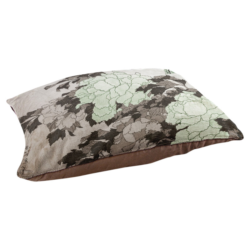 Coussin Burkart, L 32,5 po x l 42,5 po, Vert / brun foncé