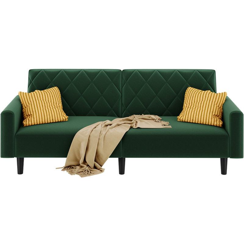 2-Seater Sofa Bed Aidden With Adjustable Backrest, Green