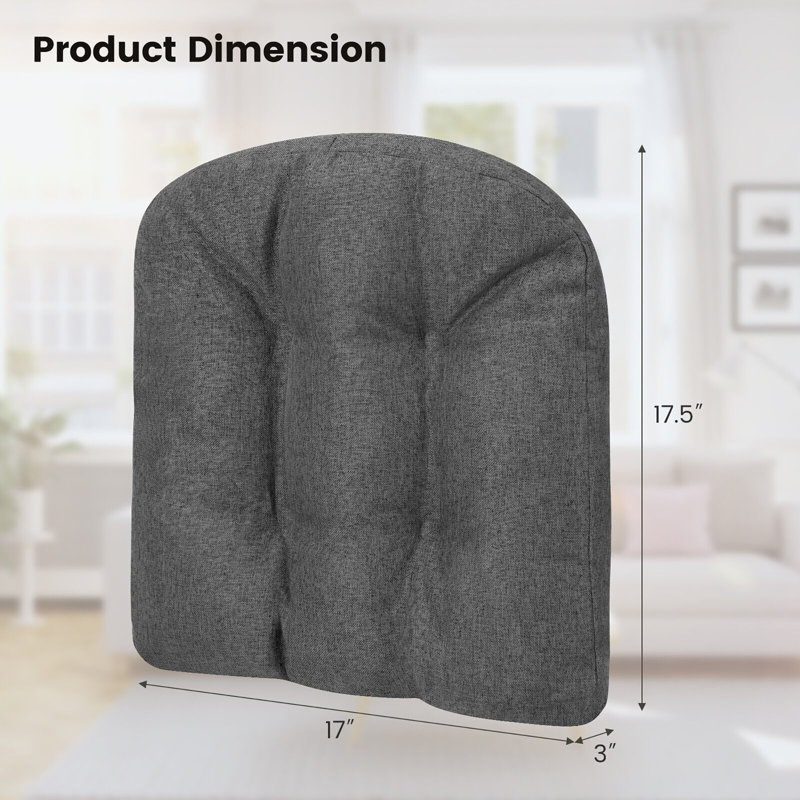 Outdoor 3'' Dining Chair Seat Cushion, Gray