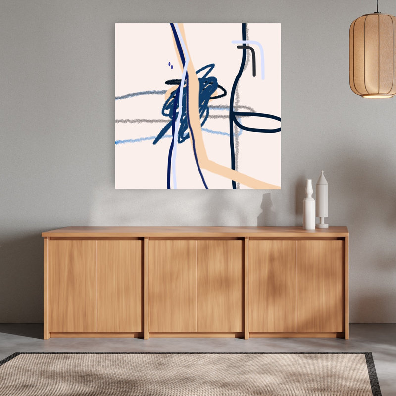 Dynamic Abstract Lines Abstract Bold Colorful Wall Art Print, 121.92cm H x 121.92cm W