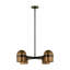 Avroko Octavia 4-light chandelier in blackened bronze finish and bright worn brass shades