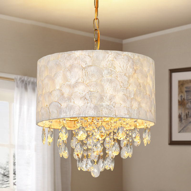 Modern Capiz Shell Crystal Chandeliers