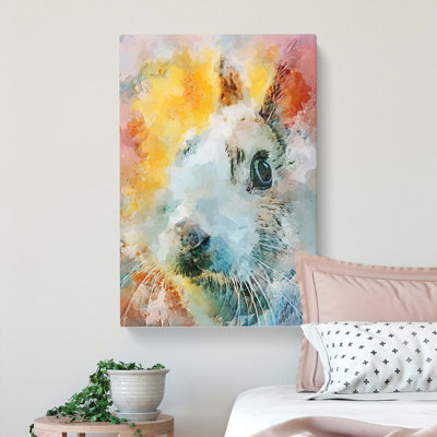 Bunny Rabbit in Abstract - Wrapped Canvas